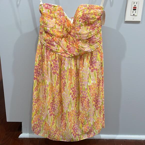 Shoshanna Strapless Dress Multicolored Floral NWT - Picture 10 of 11